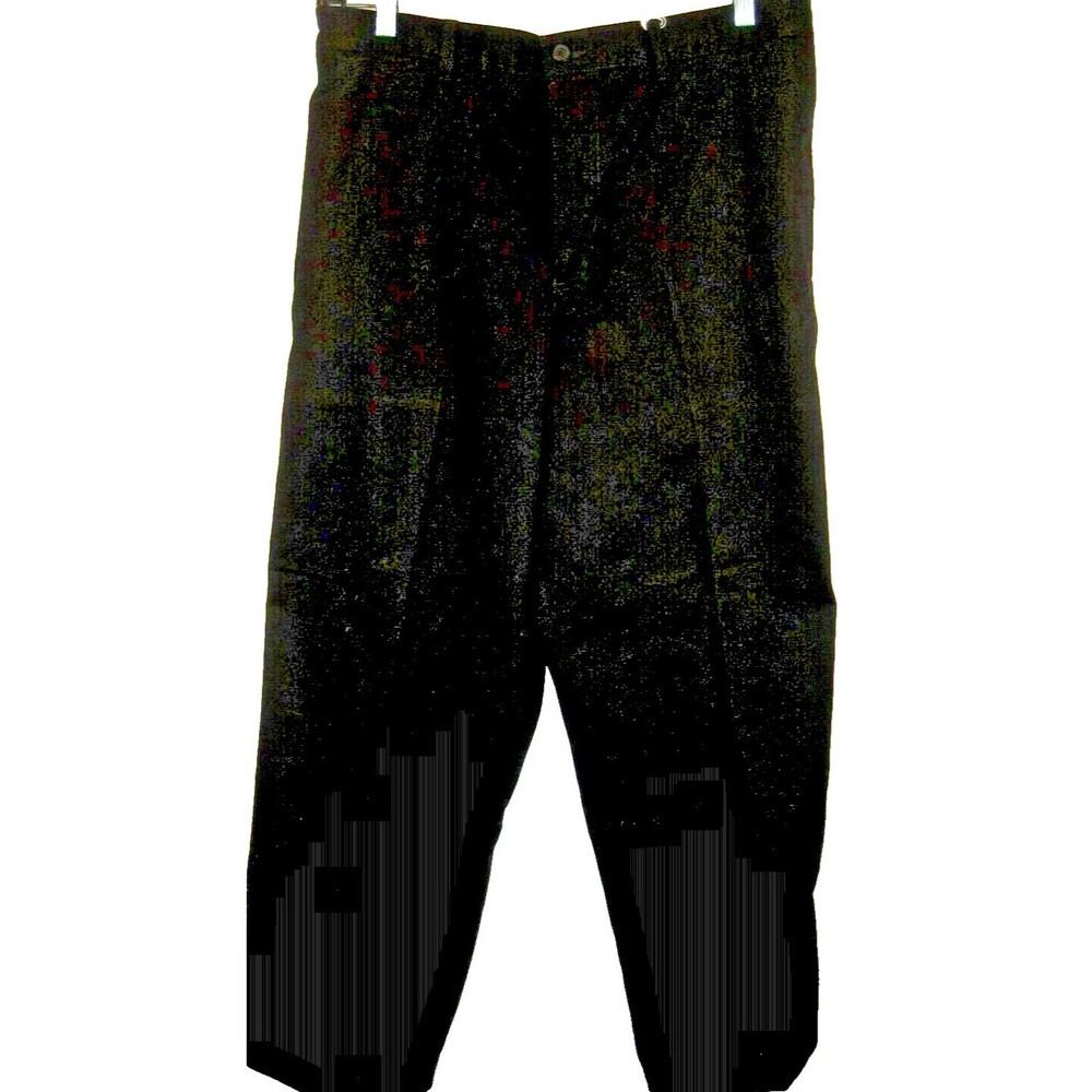 Mens NWT George Black Flat Front Elastic Waist Chino Pants sz 36x32